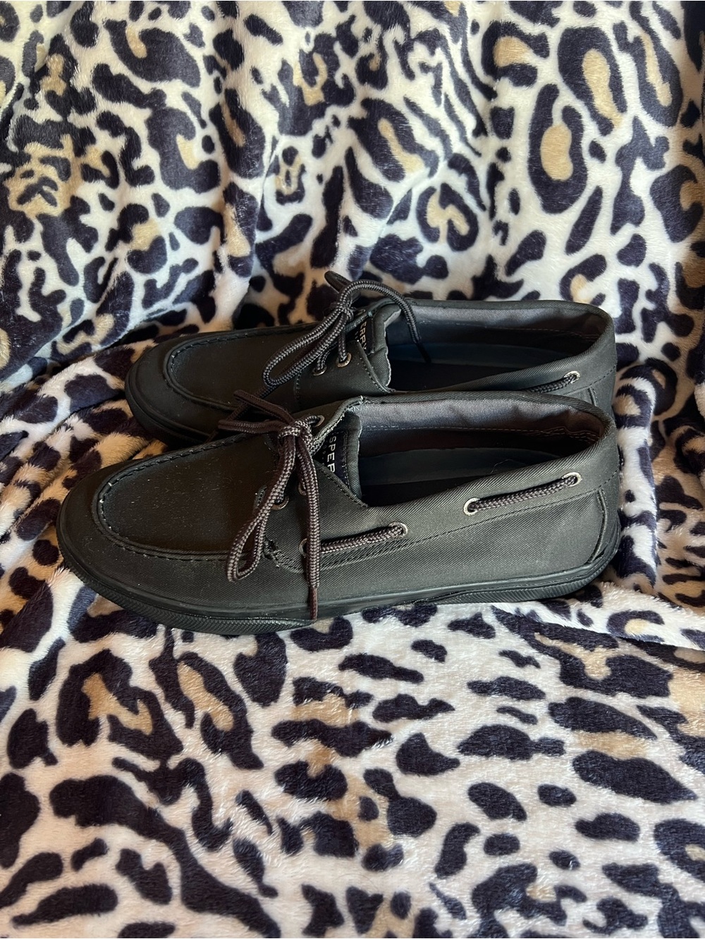 Sperry Men’s Black Canvas Boat Shoes - Picture 2 of 7
